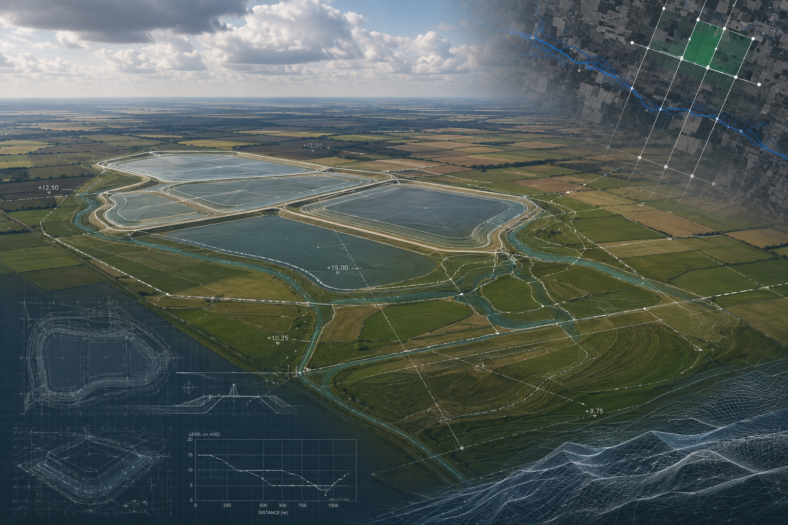 Anglian Water — Lincs & Fens Reservoirs Aerial Survey (LiDAR & Photogrammetry)