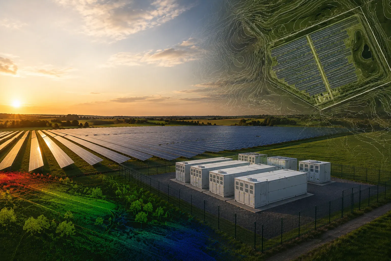 250ha Solar Farm & BESS Topographic Survey — Lincolnshire